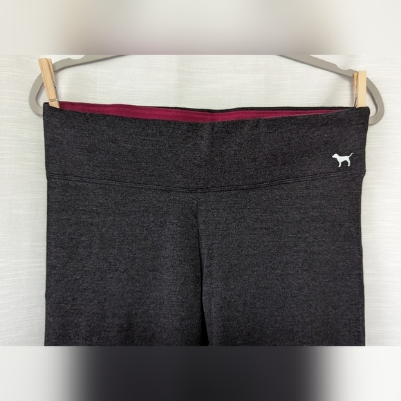 PINK Charcoal/Plum Crop‎ Athleisure Leggings - Picture 2 of 6
